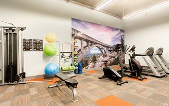 The fitness center: controlled access 24 hour health and fitness center for cardio, strength and flexibility.